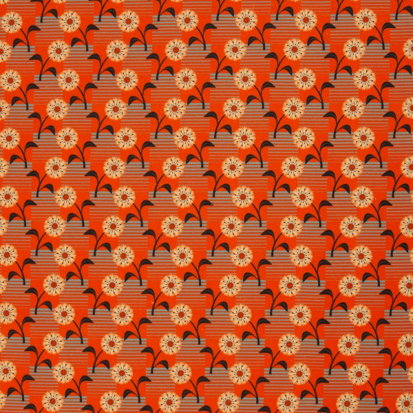 Canvas - Retro - Blumen - orange